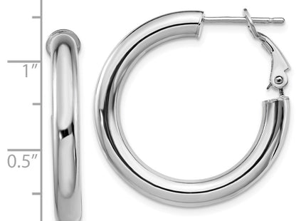 14K white gold hoop earrings, further view