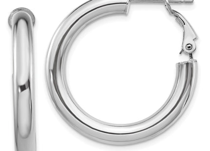 14K white gold hoop earrings