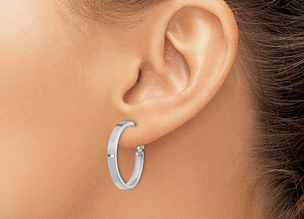 14K white gold hoop earrings, another view
