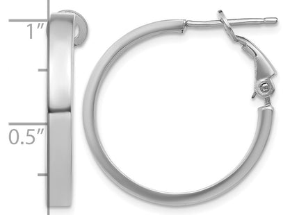 14K white gold hoop earrings, further view