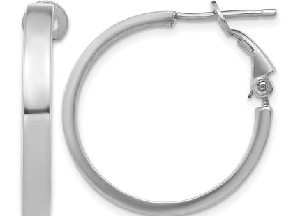 14K white gold hoop earrings