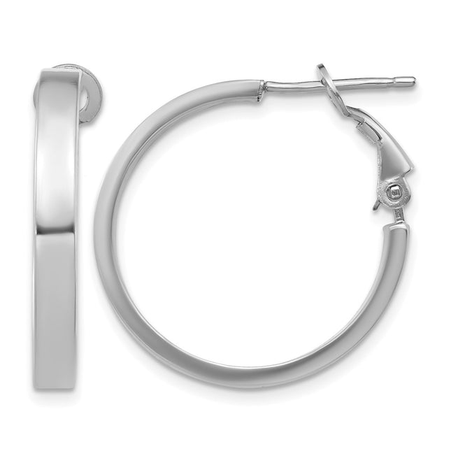 14K white gold hoop earrings