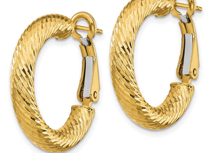 14K gold hoop earrings, alternate view