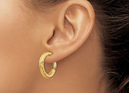 14K gold hoop earrings, another view