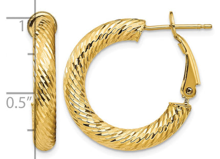 14K gold hoop earrings, further view
