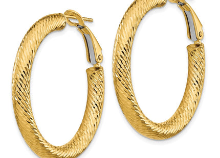 14K gold hoop earrings, alternate view
