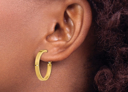 14K gold hoop earrings, another view