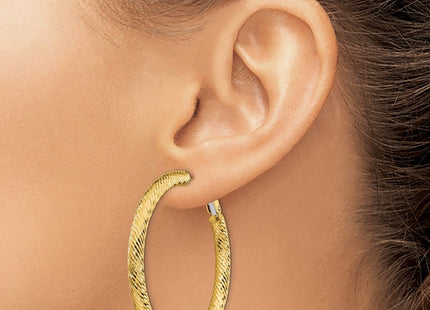 14K gold hoop earrings, another view