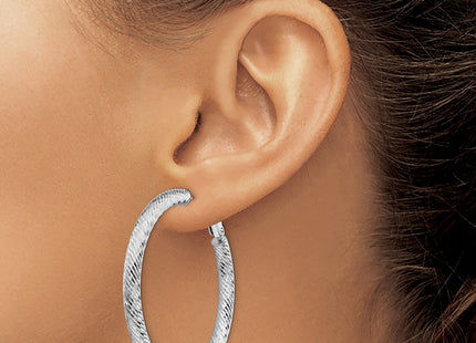 14K white gold hoop earrings, another view