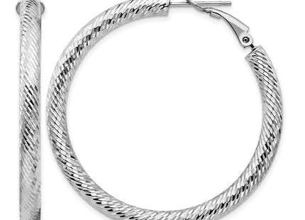 14K white gold hoop earrings