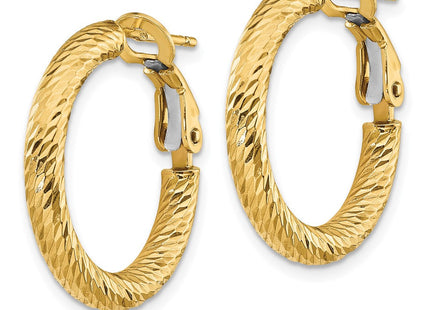 14K white gold hoop earrings, alternate view