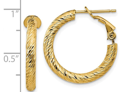 14K white gold hoop earrings, further view