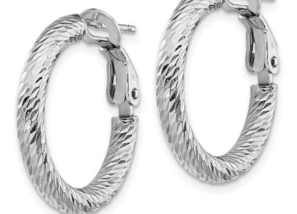 14K white gold hoop earrings, alternate view