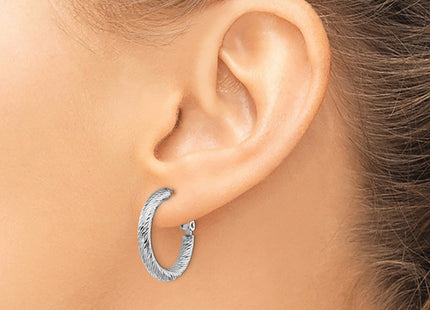 14K white gold hoop earrings, another view