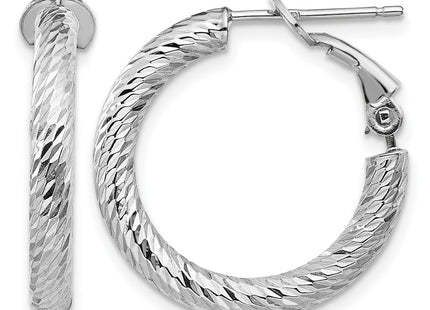 14K white gold hoop earrings