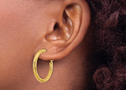 14K gold hoop earrings, another view