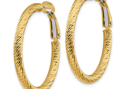 14K gold hoop earrings, alternate view
