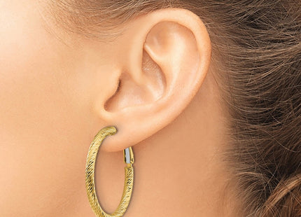 14K gold hoop earrings, another view