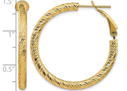 14K gold hoop earrings, further view