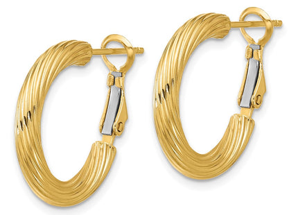 14K gold hoop earrings, alternate view
