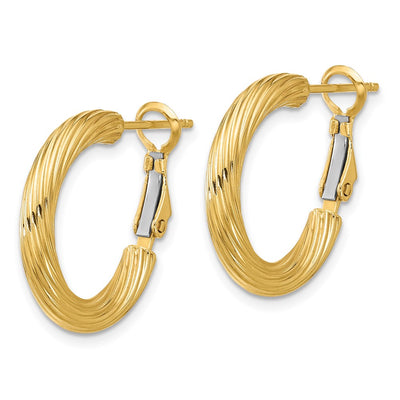 14K Twisted Round Hoop Earrings, 21 x 3mm