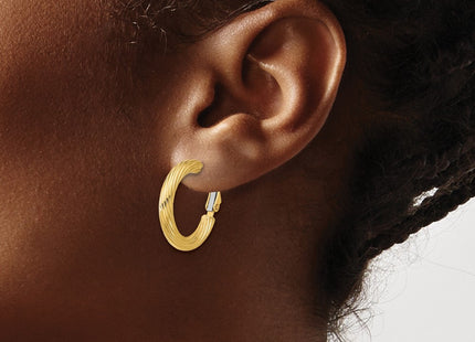 14K gold hoop earrings, another view