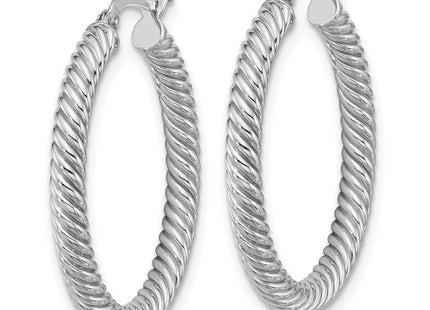 14K white gold hoop earrings, alternate view