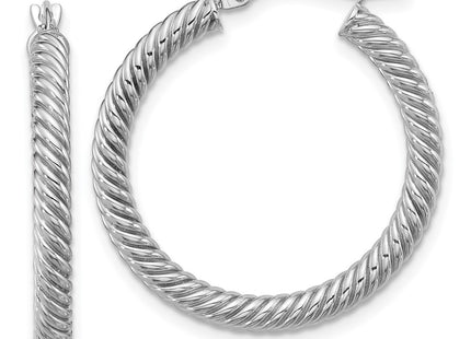 14K white gold hoop earrings