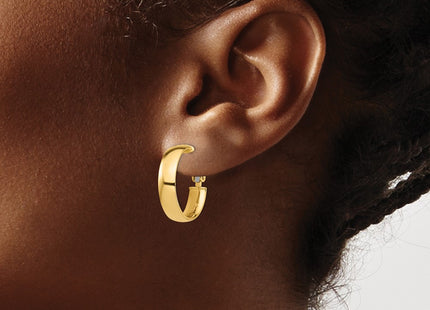 14K gold hoop earrings, another view