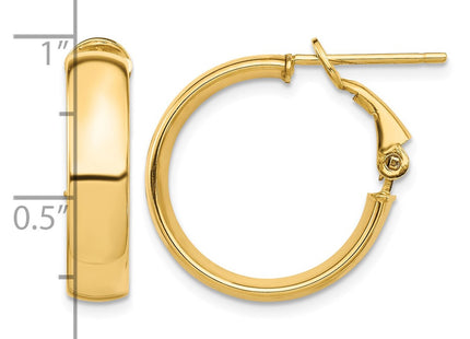 14K gold hoop earrings, further view