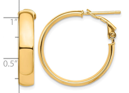 14K gold hoop earrings, alternate view