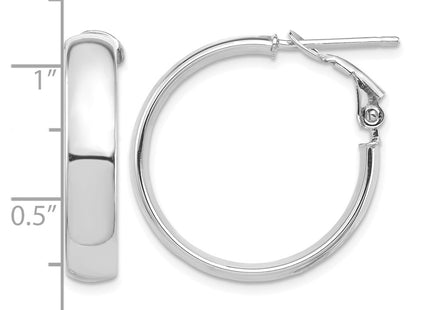 14K white gold hoop earrings, alternate view