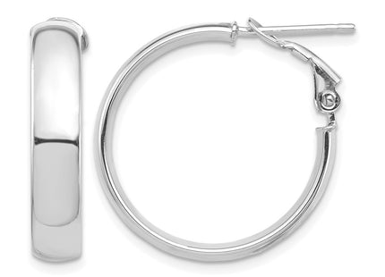 14K white gold hoop earrings