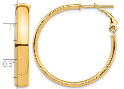 14K gold hoop earrings, another view