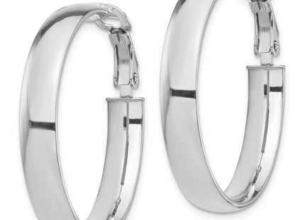 14K white gold hoop earrings, alternate view