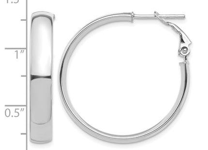 14K white gold hoop earrings, another view