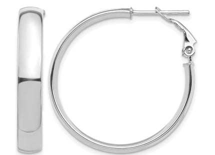 14K white gold hoop earrings