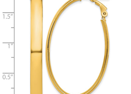 14K gold oval hoop earrings, further view