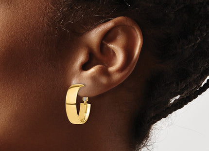 14K gold hoop earrings, another view