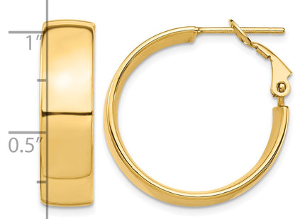 14K gold hoop earrings, further view