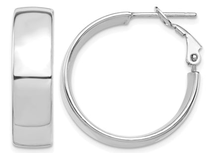 14K white gold hoop earrings