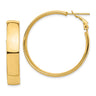14k High Polished Omega Back Hoop Earrings