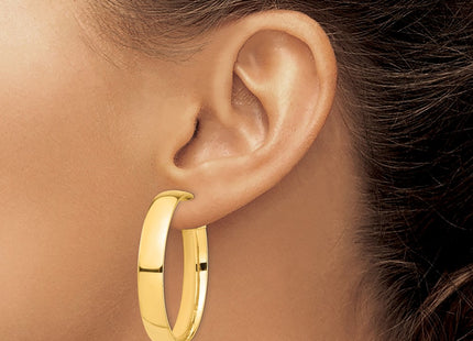 14K gold hoop earrings, another view