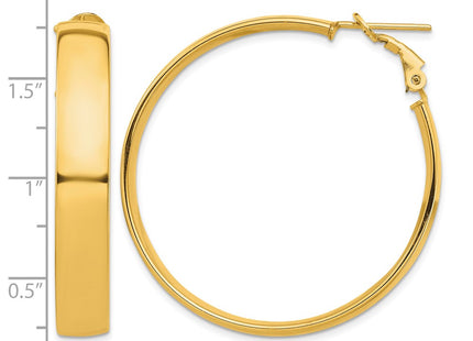14K gold hoop earrings, further view
