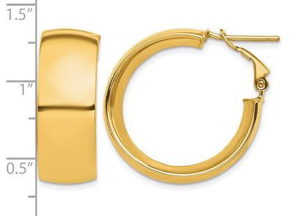 14K gold hoop earrings, further view