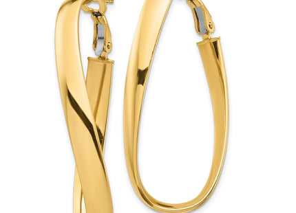 14K gold oval hoop earrings, alternate view
