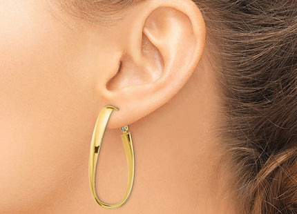 14K gold oval hoop earrings, another view