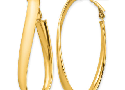 14K gold oval hoop earrings