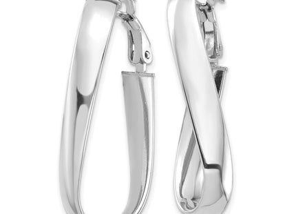 14K white gold oval hoop earrings, alternate view