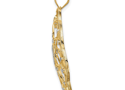 14k Yellow & Rhodium Pendants Style PRF313 - Classique Jewelry Inc.